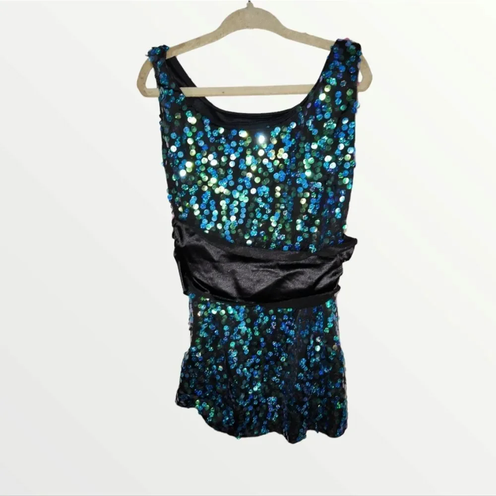Weissman Style 5506 Dance Ballet Costume Blue top LC Large